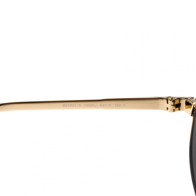 Pre Owned Jimmy Choo Gold/Black Benny Aviator Sunglasses