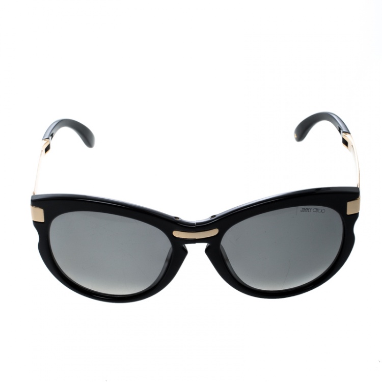 Pre Owned Jimmy Choo Black/Black Gradient Lana Foldable Cat Eye Sunglasses