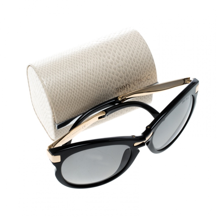 Pre Owned Jimmy Choo Black/Black Gradient Lana Foldable Cat Eye Sunglasses
