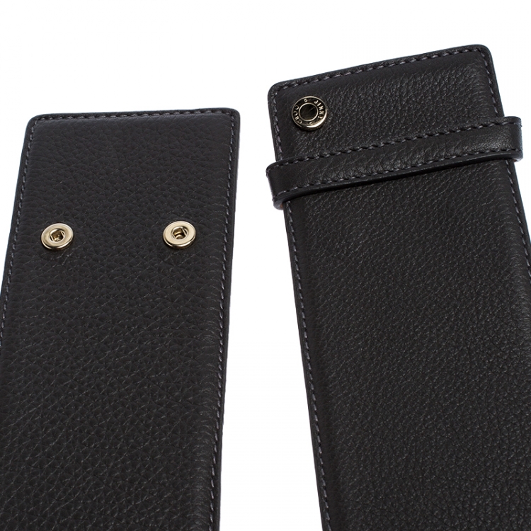 Pre Owned Jimmy Choo Dark Grey Leather BLY Waist Belt 103CM