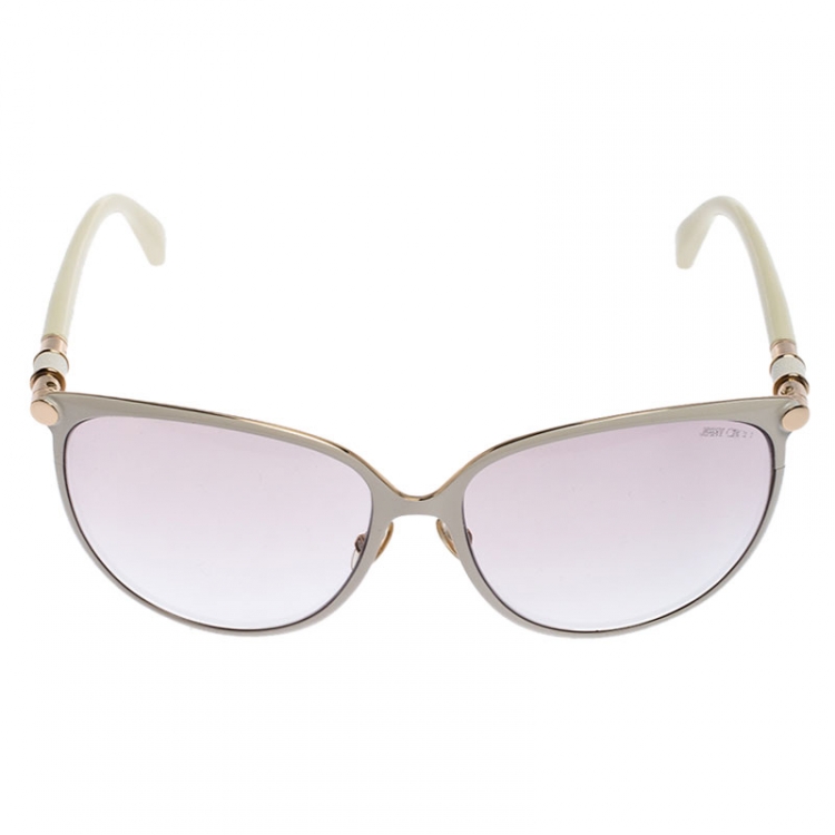 Pre Owned Jimmy Choo Off White Juliet Oversize Sunglasses 