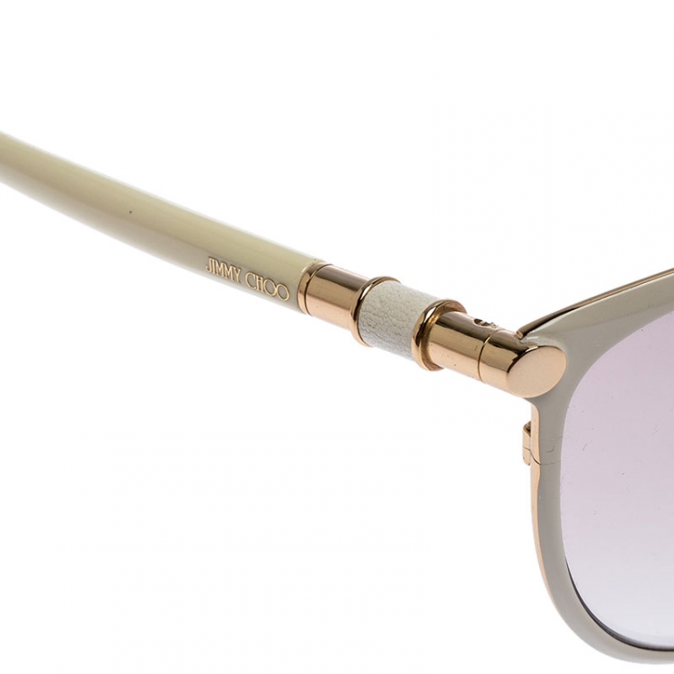 Pre Owned Jimmy Choo Off White Juliet Oversize Sunglasses 