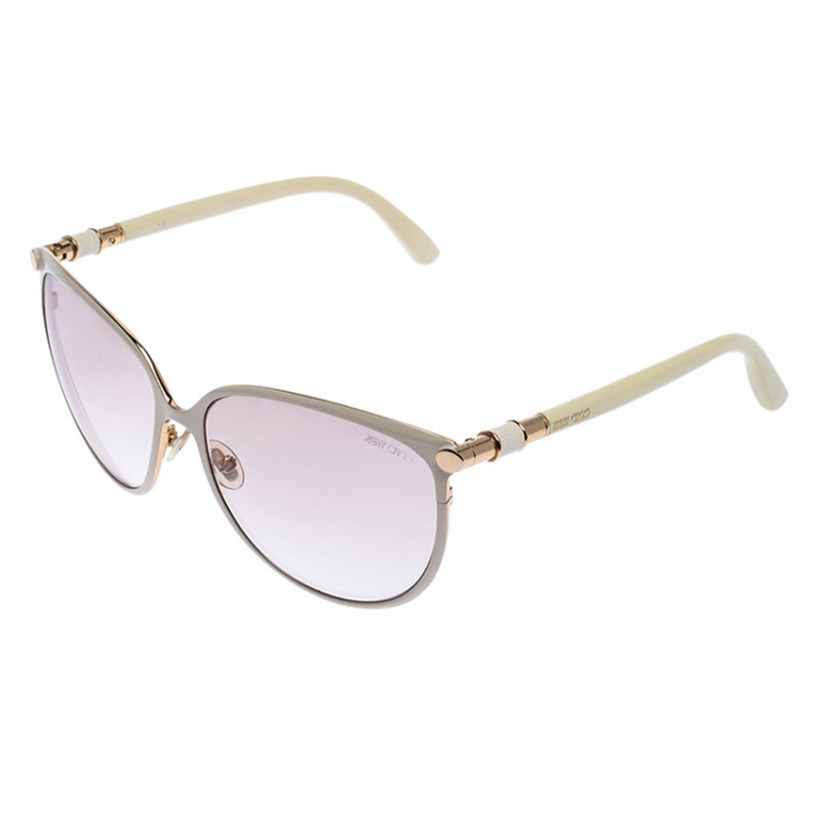 Pre Owned Jimmy Choo Off White Juliet Oversize Sunglasses 