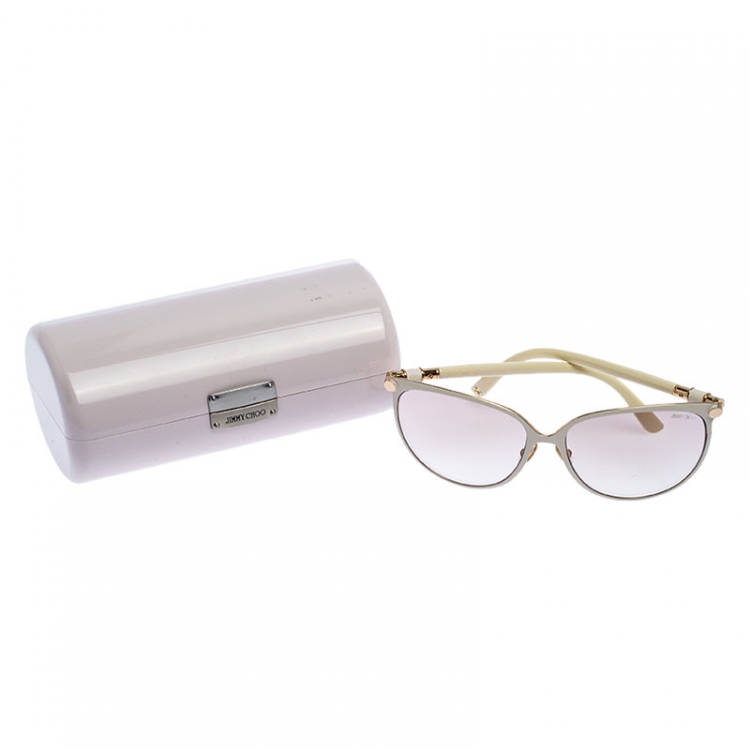 Pre Owned Jimmy Choo Off White Juliet Oversize Sunglasses 