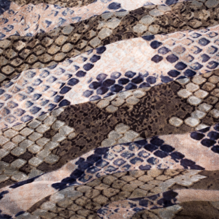 Pre Owned Jimmy Choo Muticolor Snakeskin Printed Silk Scarf
