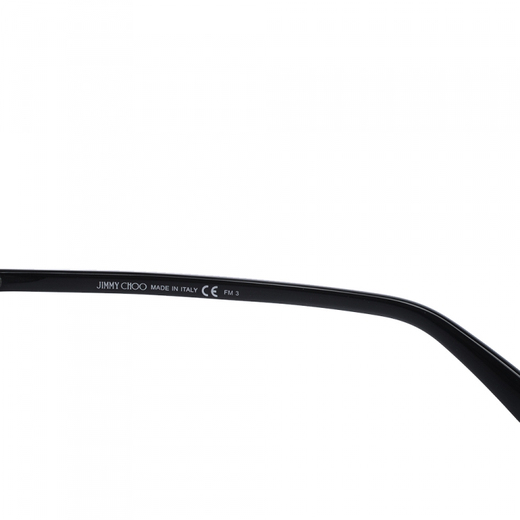Pre Owned Jimmy Choo Black Crystal Embellished/ Green Gradient GEMA/S Round Sunglasses