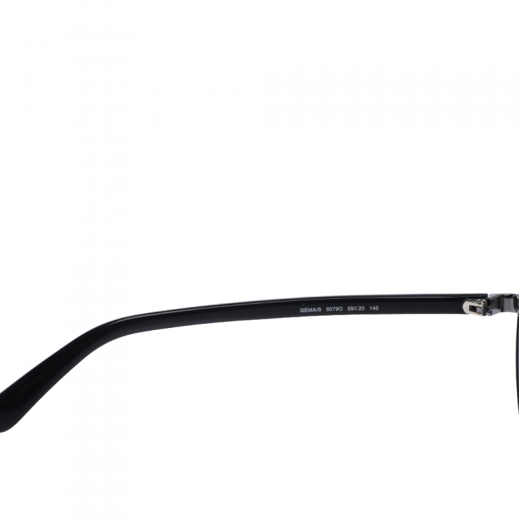 Pre Owned Jimmy Choo Black Crystal Embellished/ Green Gradient GEMA/S Round Sunglasses