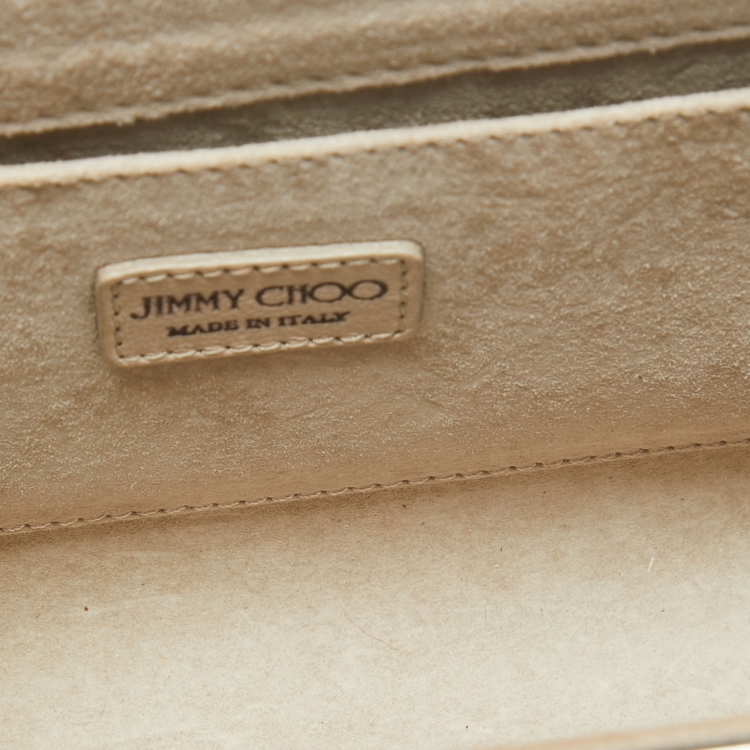 Pre Owned Jimmy Choo Metallic Metal and Suede Candy Chain Clutch 