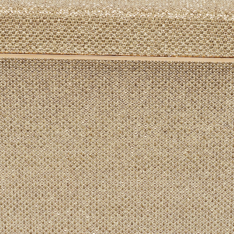 Pre Owned Jimmy Choo Gold/Silver Lurex Fabric Cayla Clutch