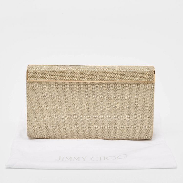 Pre Owned Jimmy Choo Gold/Silver Lurex Fabric Cayla Clutch