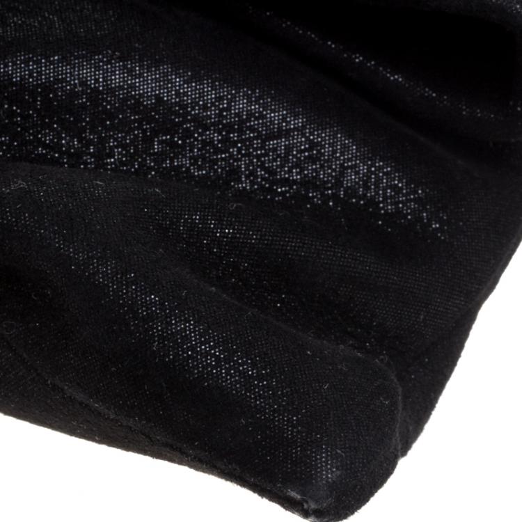Pre Owned Jimmy Choo Black Shimmer Suede Chandra Clutch