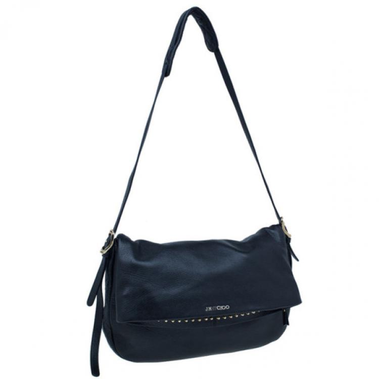 Pre Owned Jimmy Choo Black Leather Bacchus Bag