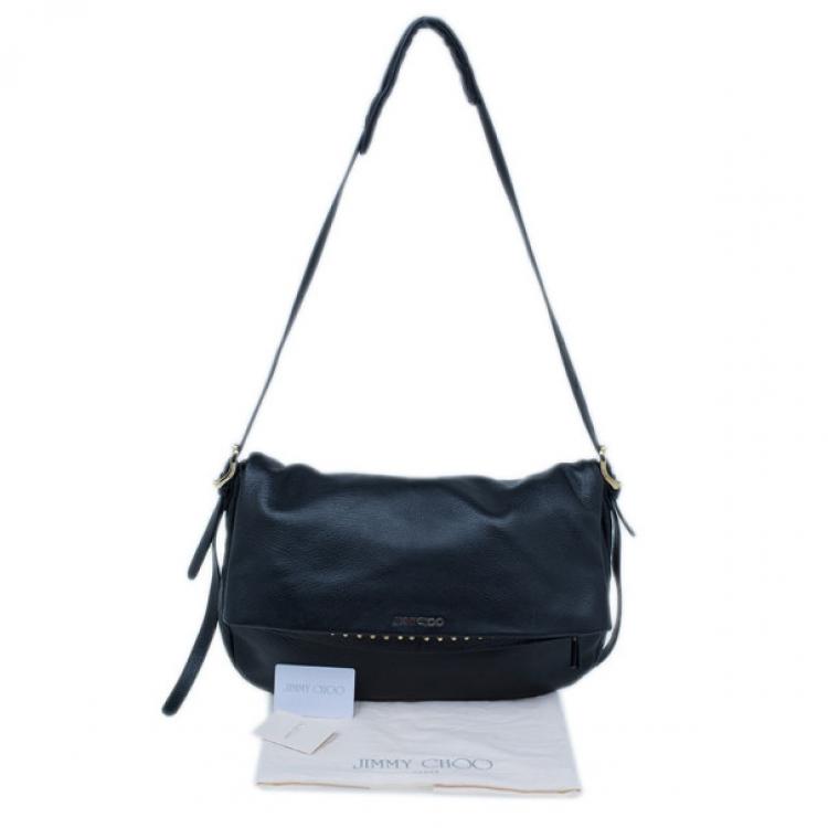 Pre Owned Jimmy Choo Black Leather Bacchus Bag