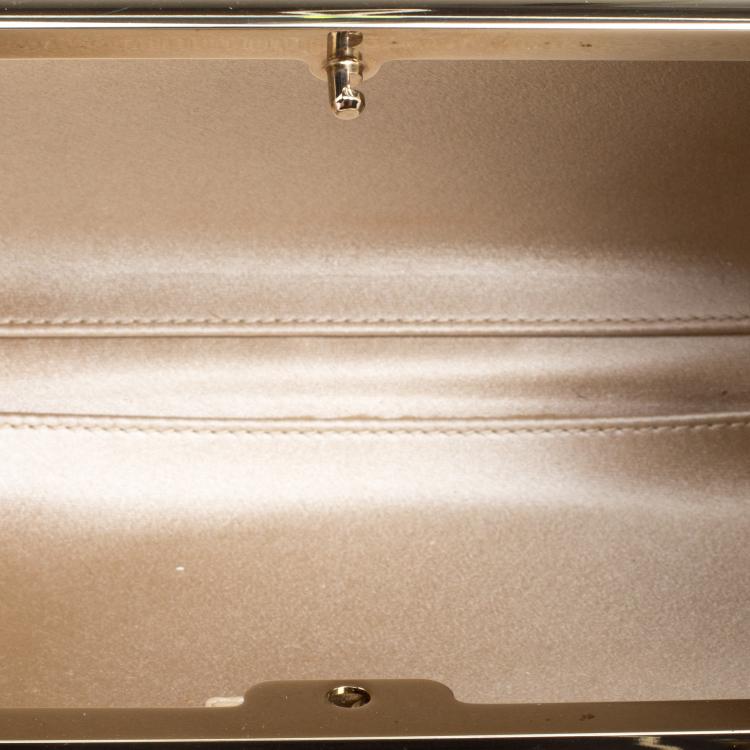 Pre Owned Jimmy Choo Red Patent Leather Carmen Chain Wristlet Clutch