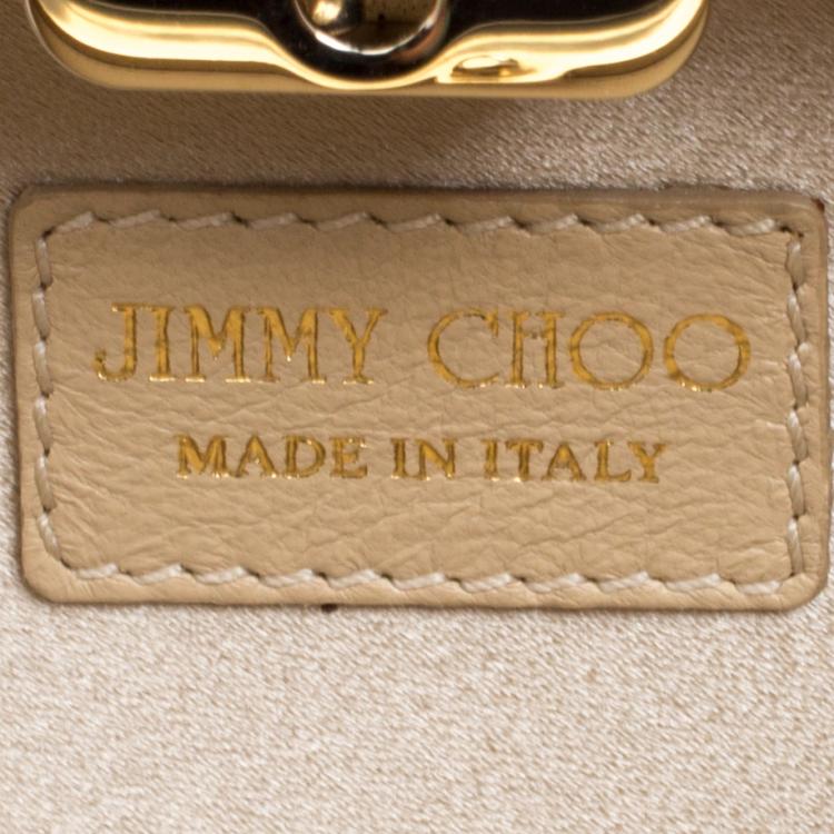 Pre Owned Jimmy Choo Red Patent Leather Carmen Chain Wristlet Clutch