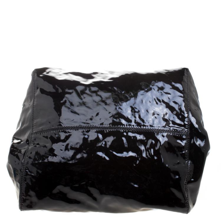 Pre Owned Jimmy Choo Black Patent Leather Lohla Jayne Tote