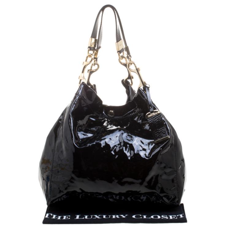 Pre Owned Jimmy Choo Black Patent Leather Lohla Jayne Tote