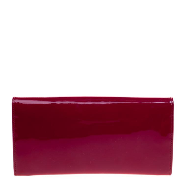 Pre Owned Jimmy Choo Burgundy Patent Leather Reese Clutch