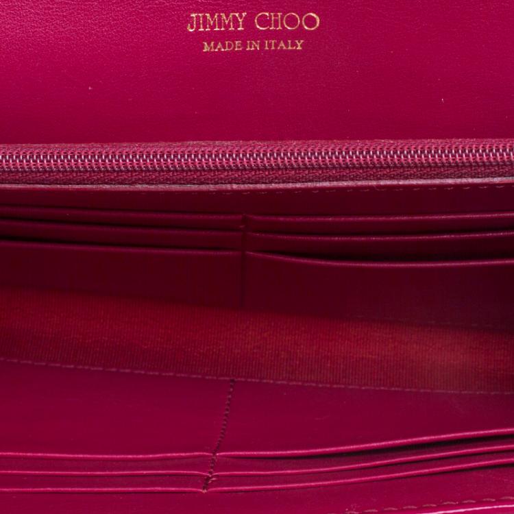 Pre Owned Jimmy Choo Burgundy Patent Leather Reese Clutch