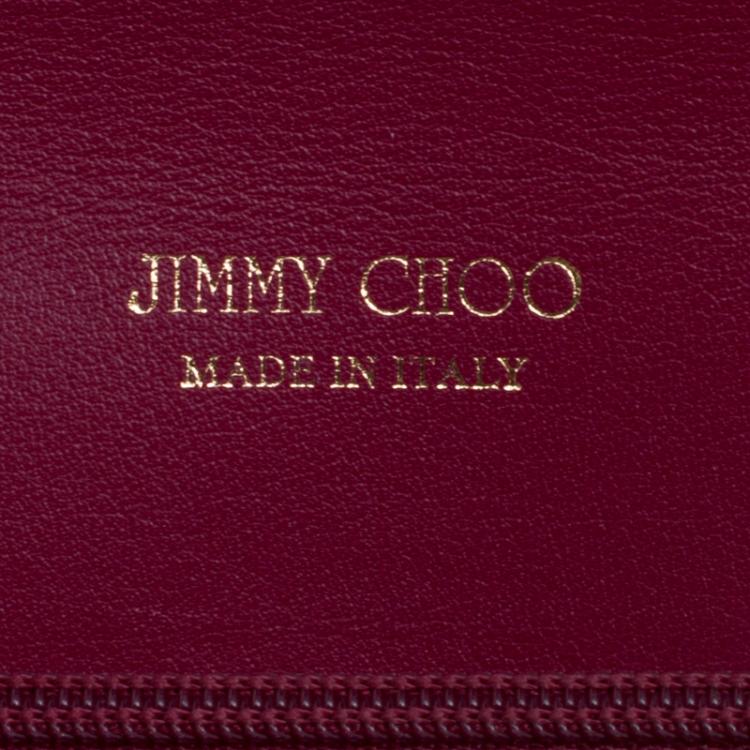 Pre Owned Jimmy Choo Burgundy Patent Leather Reese Clutch