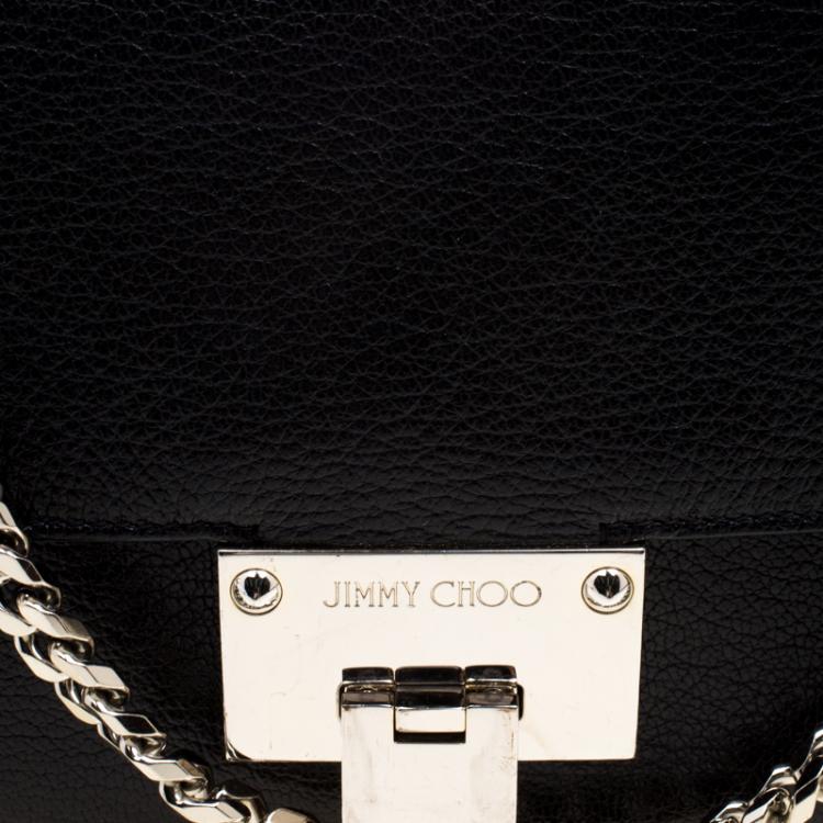 Pre Owned Jimmy Choo Black Leather Rebel Crossbody Bag