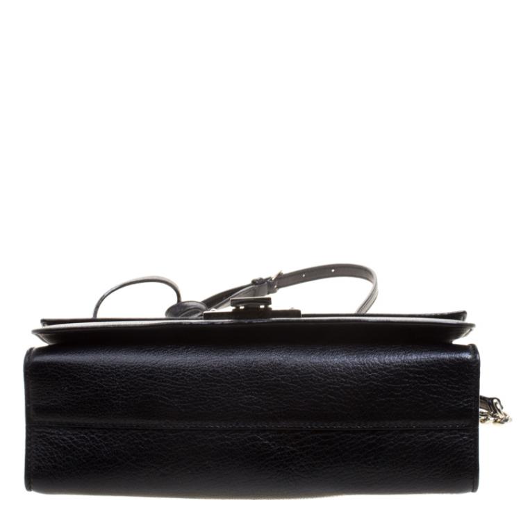 Pre Owned Jimmy Choo Black Leather Rebel Crossbody Bag