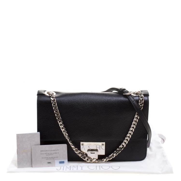 Pre Owned Jimmy Choo Black Leather Rebel Crossbody Bag