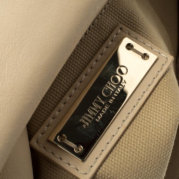 Pre Owned Jimmy Choo Beige/Orange Python and Leather Jasmine Clutch