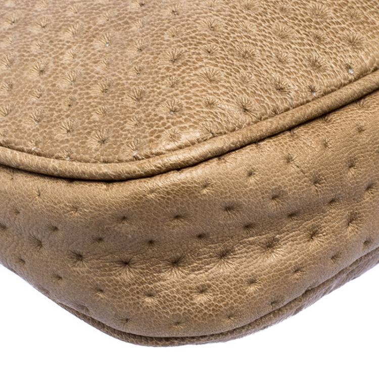 Pre Owned Jimmy Choo Brown Perforated Leather Zulu Clutch
