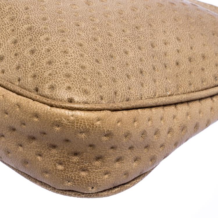 Pre Owned Jimmy Choo Brown Perforated Leather Zulu Clutch