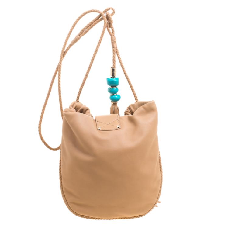 Pre Owned Jimmy Choo Brown Leather Roxana Crossbody Bag