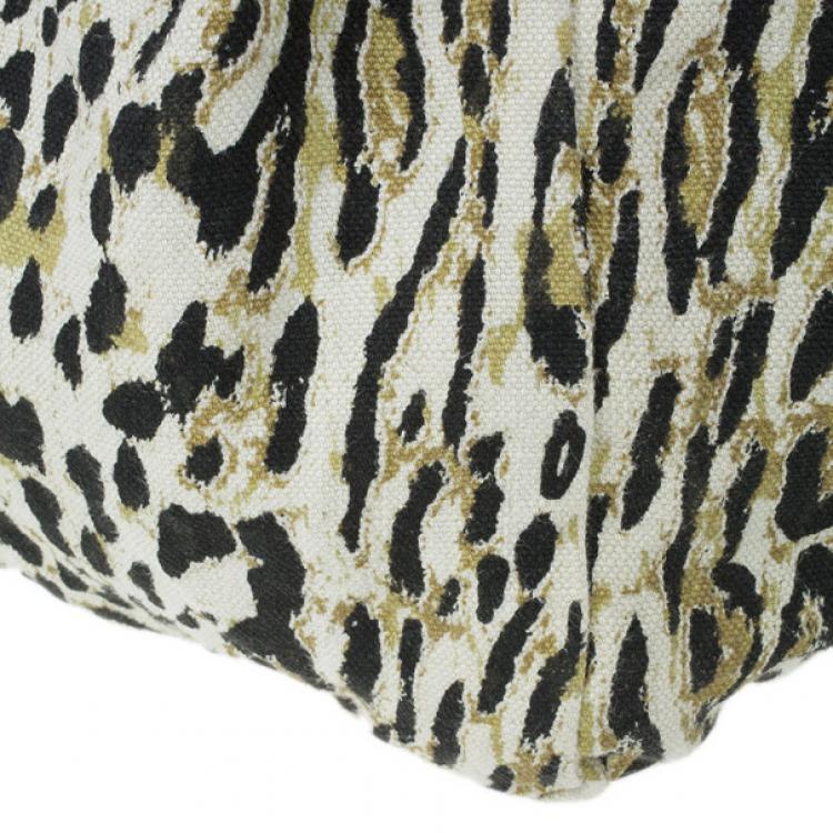 Pre Owned Jimmy Choo Leopard Print Canvas Tote
