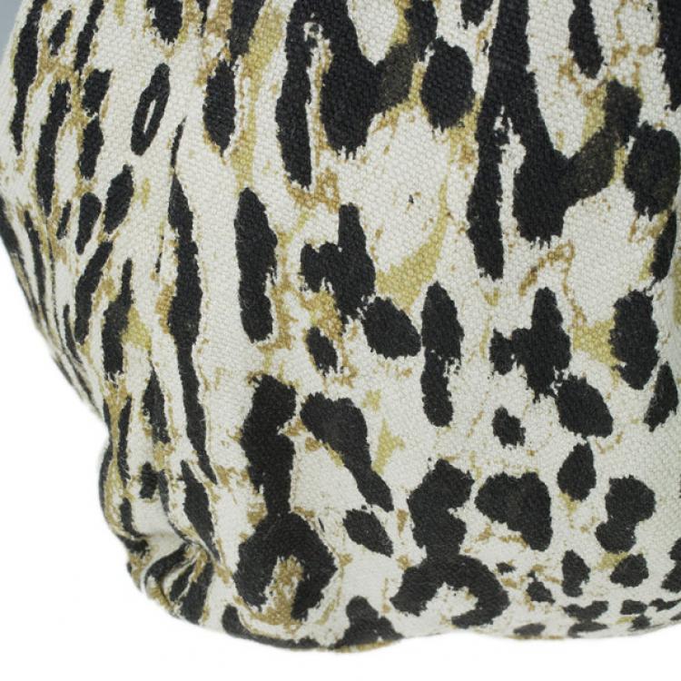 Pre Owned Jimmy Choo Leopard Print Canvas Tote