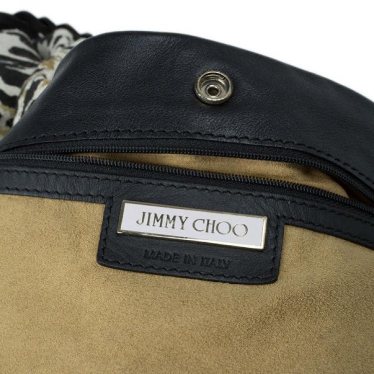 Pre Owned Jimmy Choo Leopard Print Canvas Tote