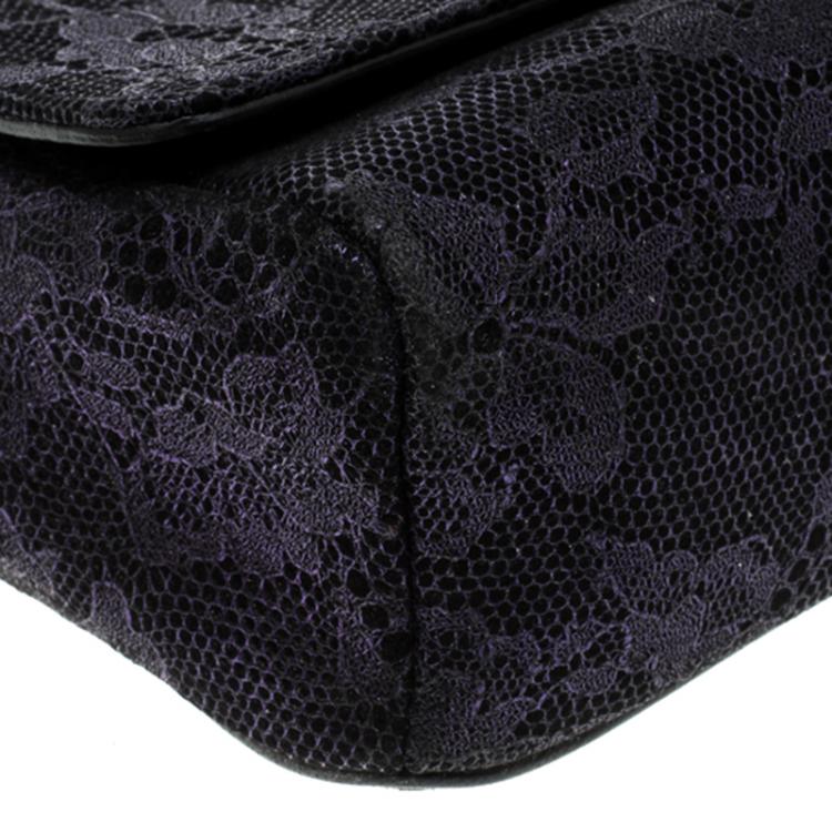 Pre Owned Jimmy Choo Purple Lace Mini Ruby Shoulder Bag