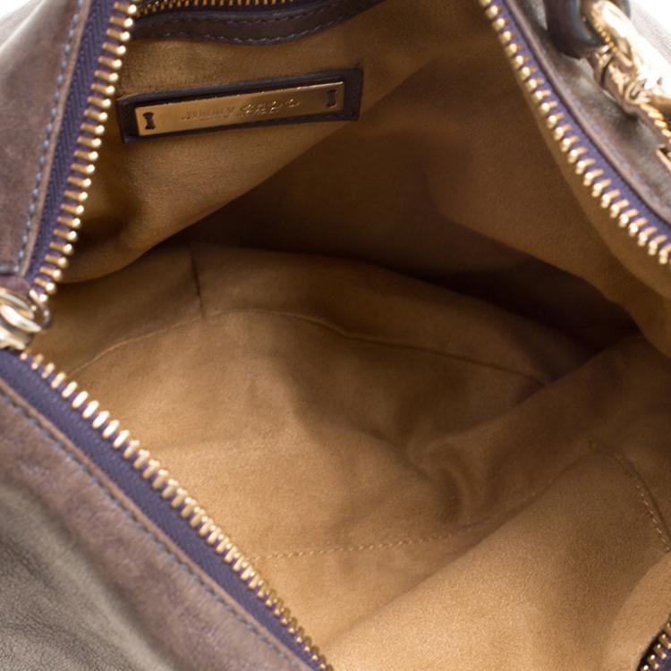 Pre Owned Jimmy Choo Dark Beige Leather Small Solar Hobo