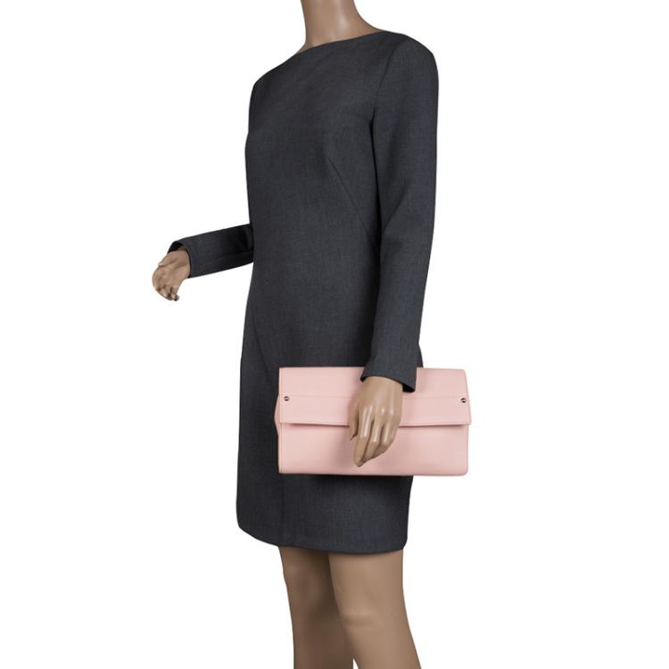 Pre Owned Jimmy Choo Pink Leather Reese Clutch