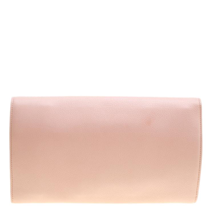 Pre Owned Jimmy Choo Pink Leather Reese Clutch