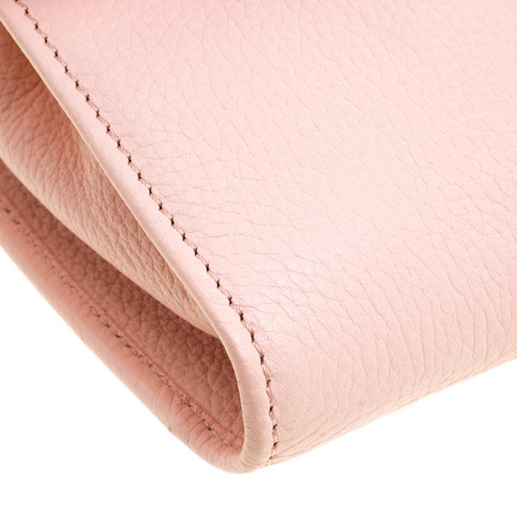 Pre Owned Jimmy Choo Pink Leather Reese Clutch