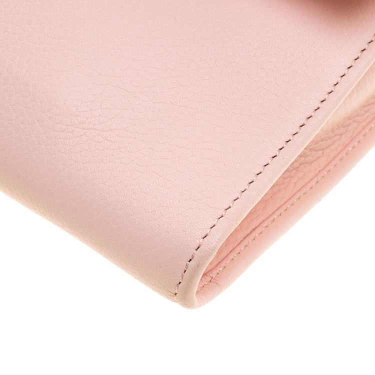 Pre Owned Jimmy Choo Pink Leather Reese Clutch