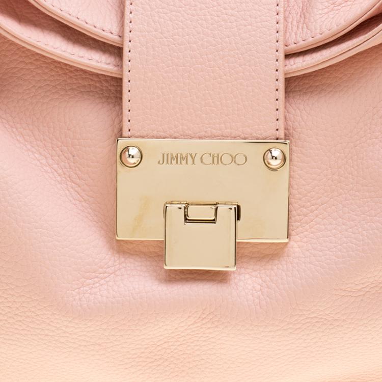 Pre Owned Jimmy Choo Pink Leather Rachel Shoulder Bag