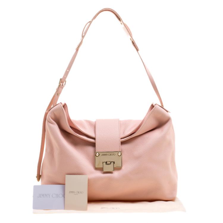 Pre Owned Jimmy Choo Pink Leather Rachel Shoulder Bag
