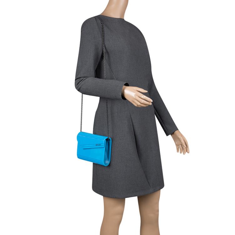 Pre Owned Jimmy Choo Blue Acrylic Candy Clutch Bag