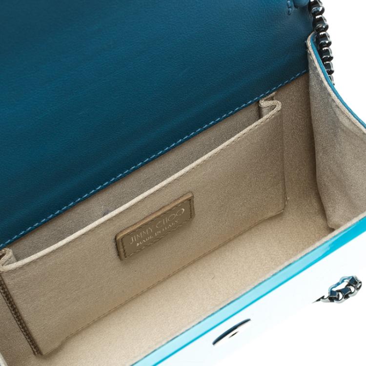 Pre Owned Jimmy Choo Blue Acrylic Candy Clutch Bag
