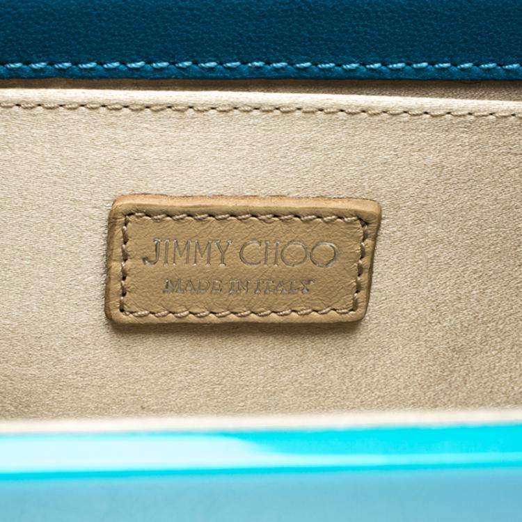 Pre Owned Jimmy Choo Blue Acrylic Candy Clutch Bag