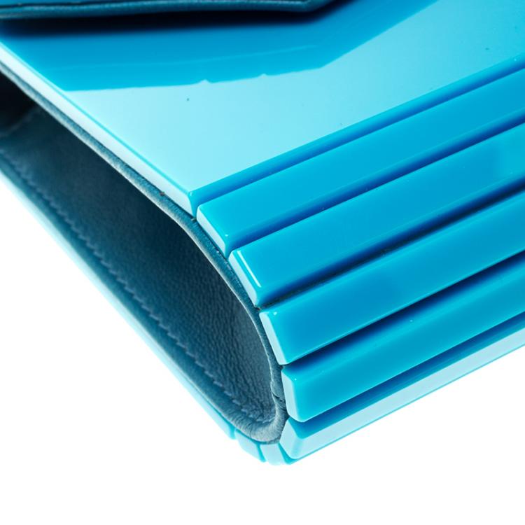 Pre Owned Jimmy Choo Blue Acrylic Candy Clutch Bag