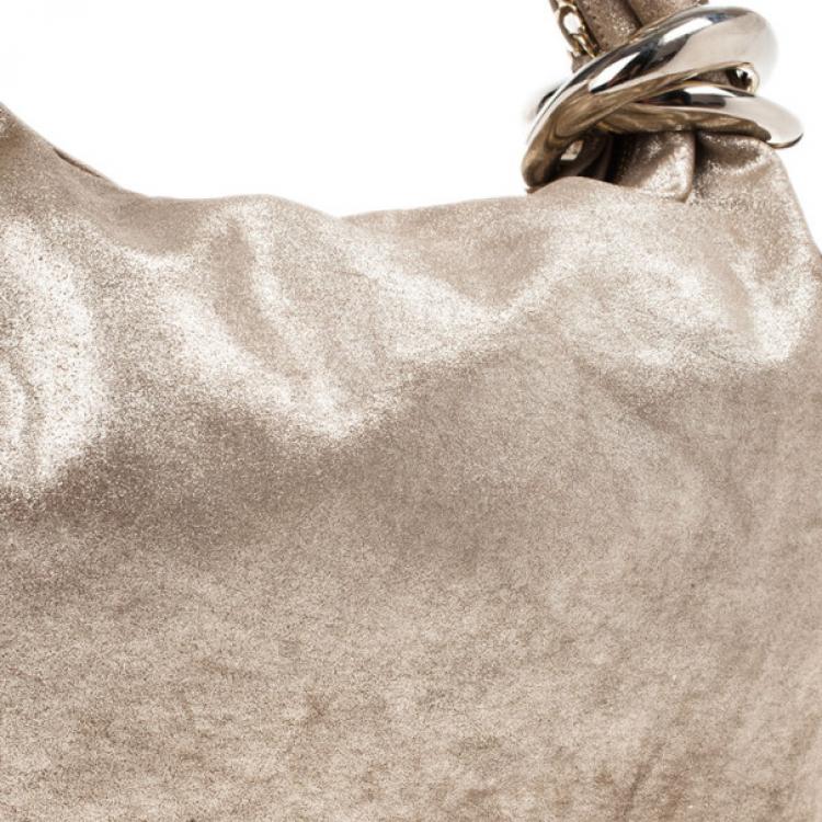 Pre Owned Jimmy Choo Bronze Leather Solar Hobo