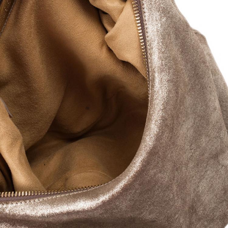 Pre Owned Jimmy Choo Bronze Leather Solar Hobo