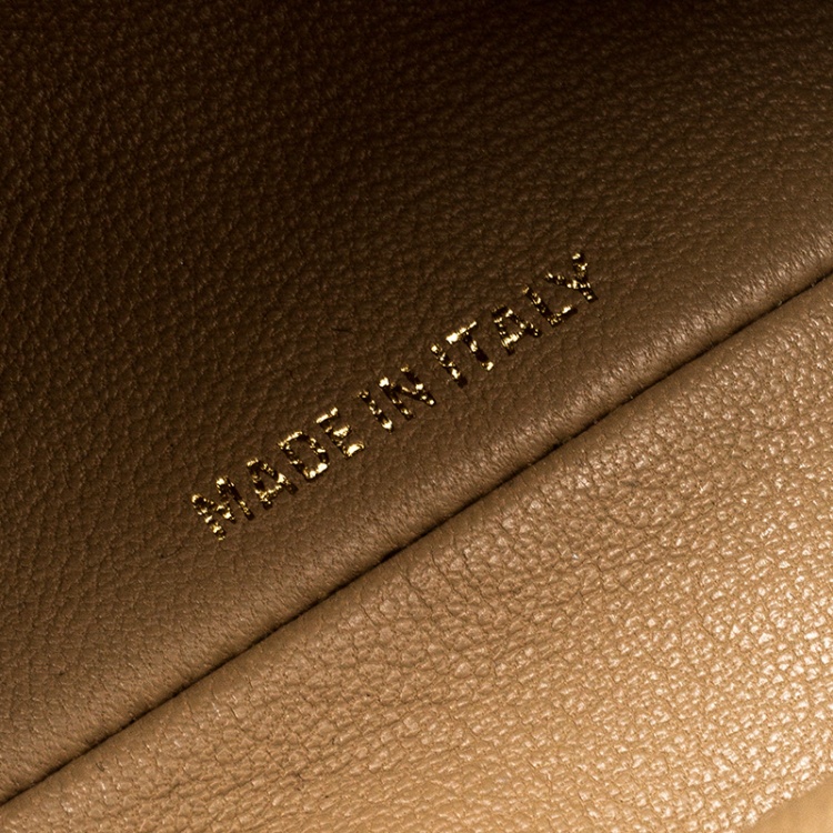 Pre Owned Jimmy Choo Gold Leather Cara Chain Clutch