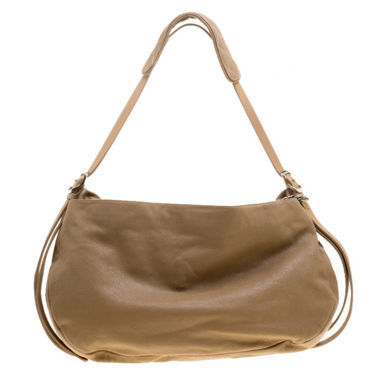 Pre Owned Jimmy Choo Brown Leather Boho Biker Chain Hobo